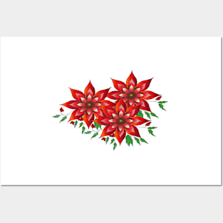 Poinsettias Posters and Art